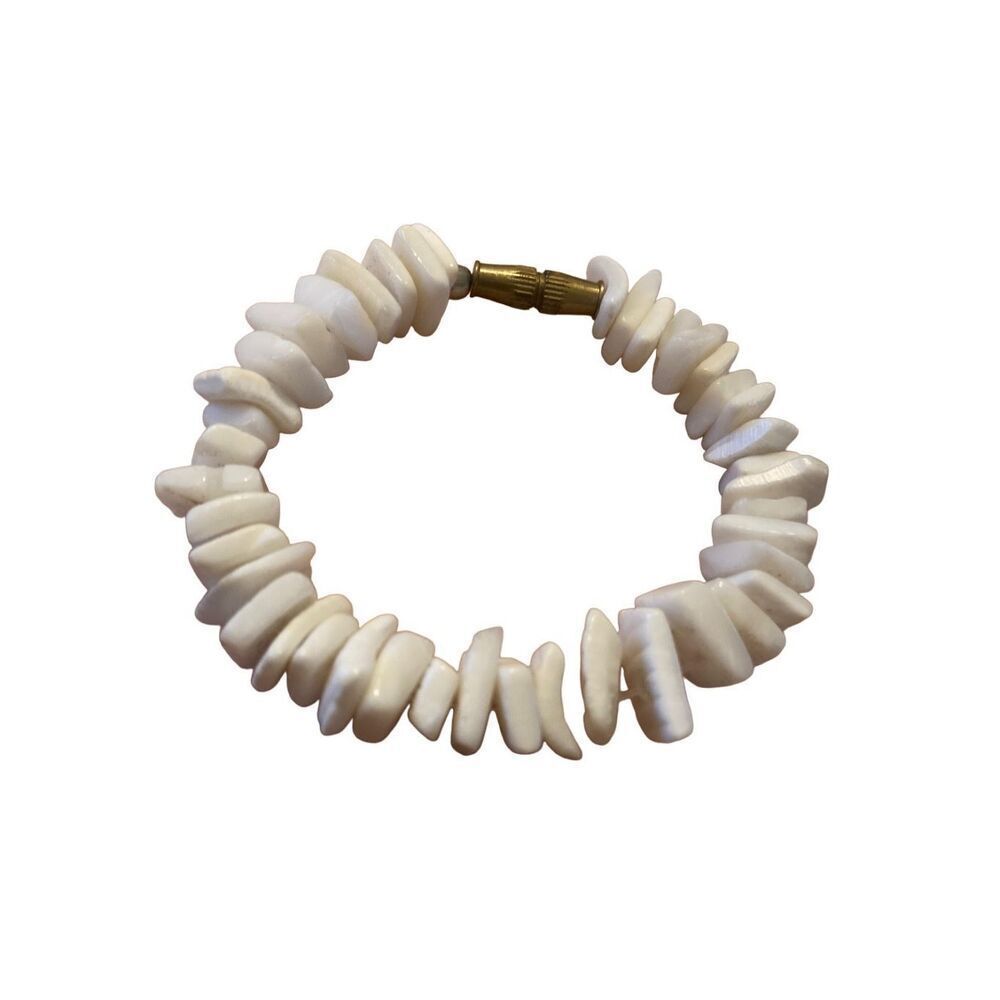 Vintage Puka Shell Bracelet For Baby Doll Toy Coastal Beach Surfer Vacation